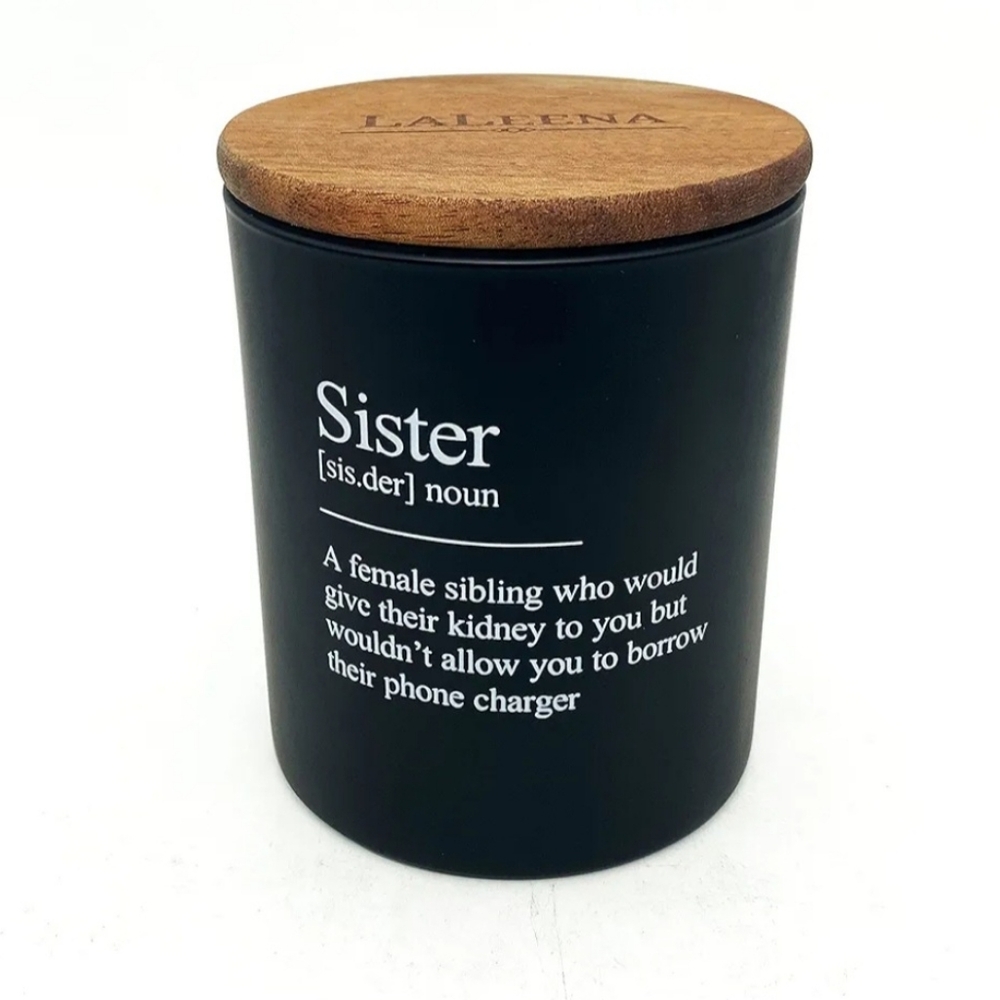 LaLeena Black Sister Definition Candle Vanilla Scent NIB 14oz
